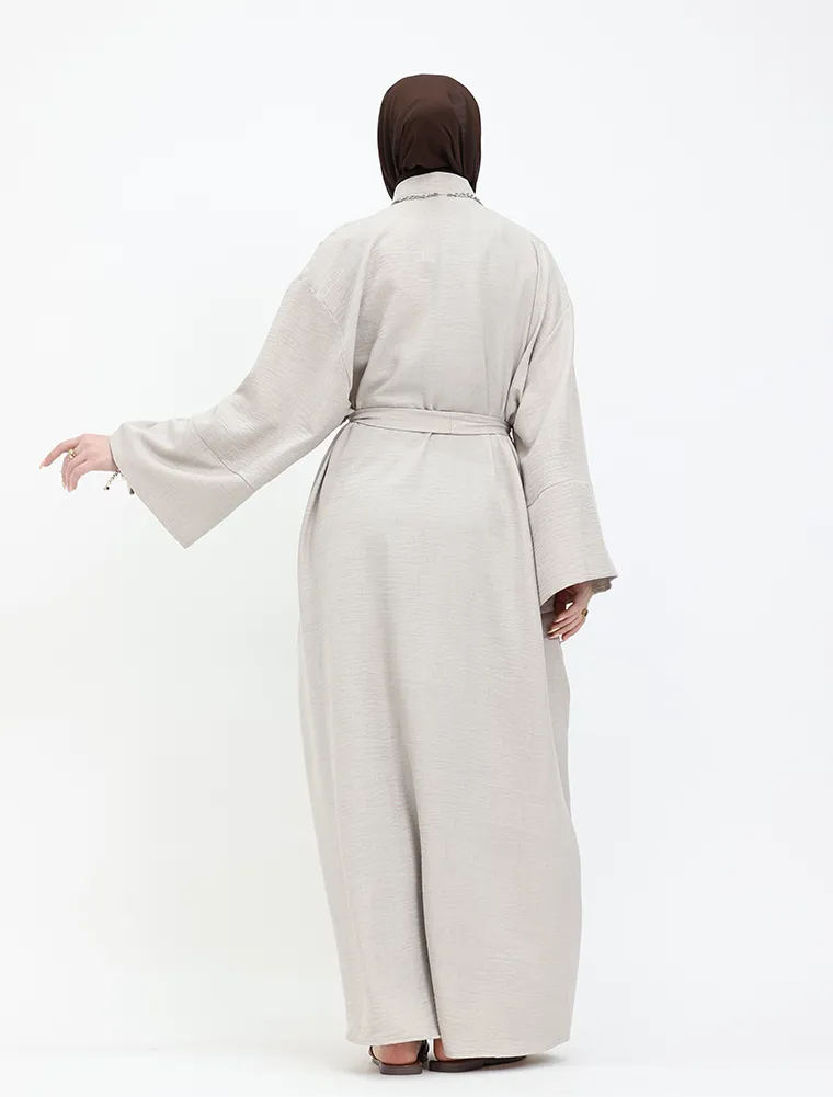 Stone Linen Feel Mandarin Shirt